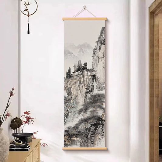 Chinesisches Wohnzimmergemälde, Poster-Wandkunst-Wanddekoration, Kunstdekoration auf Leinwand, mit fließendem Wasser Geld verdienen