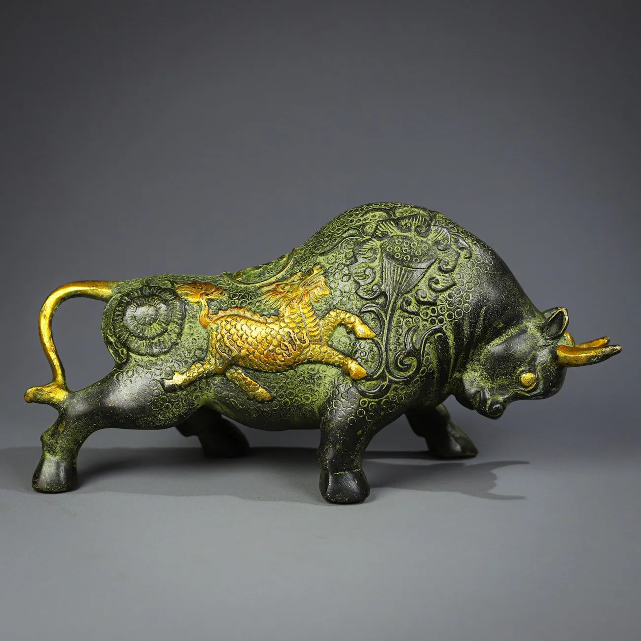 8" Brass Kirin “Struggling Bull” Statues (Pair) – Bullish Wealth Guardians