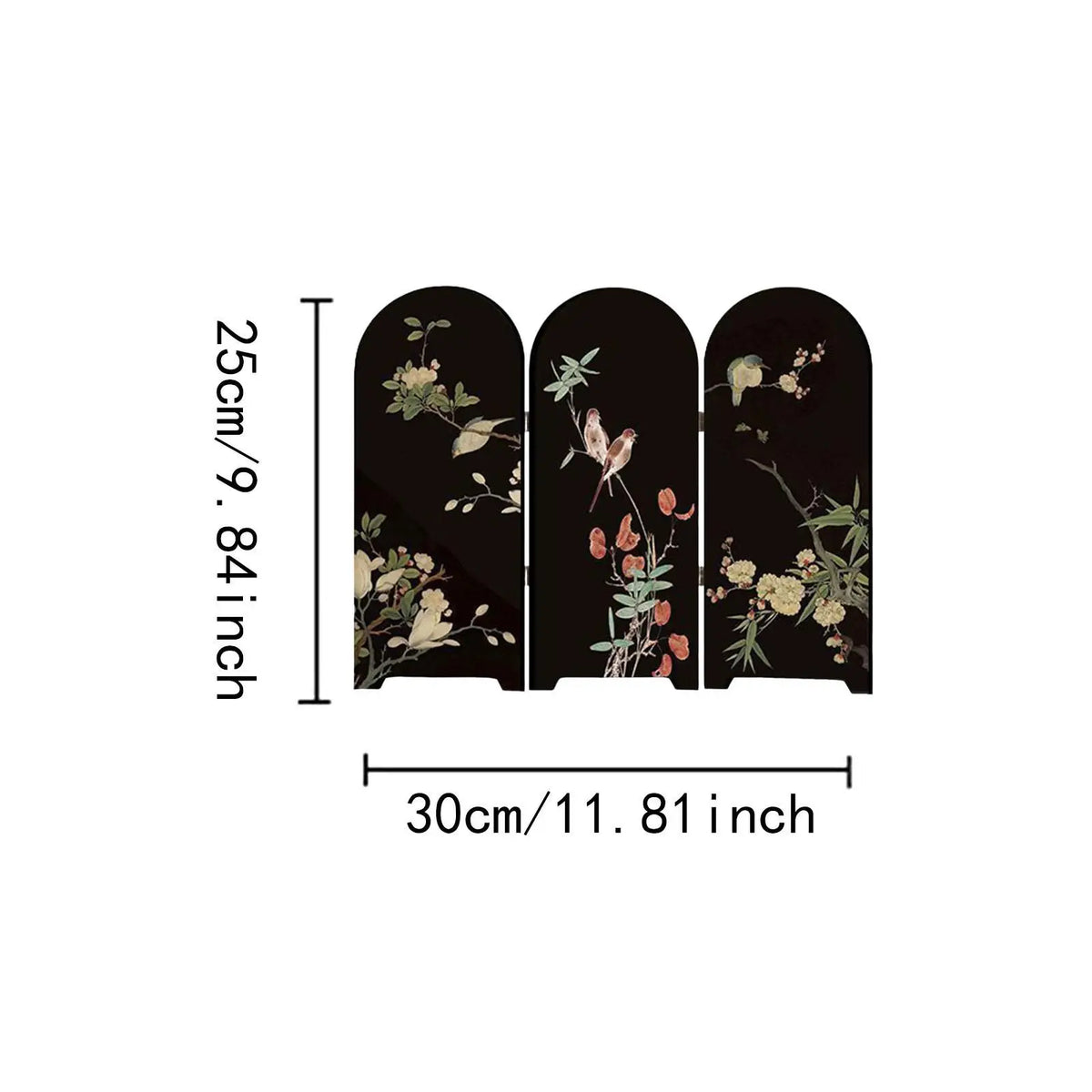 Mini Desktop 3-Panel Folding Screen | Tabletop Asian Decor