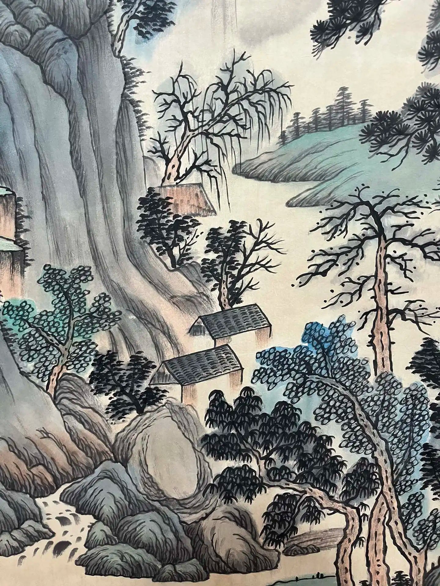 Classical Landscape Hanging Scroll Painting – After Tang Yin (200 × 80 cm)