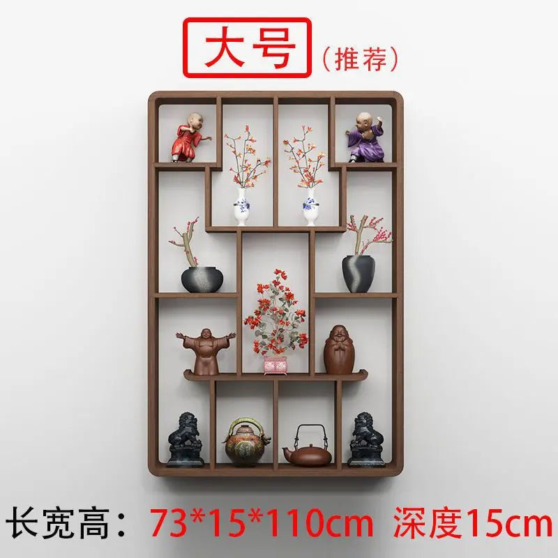 Wall or Floor Solid Wood Duobao Bogu Shelf | Curio Display Rack