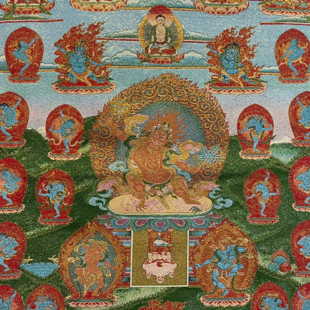 35" Vajrapani Bodhisattva Tibetan Brocade Thangka