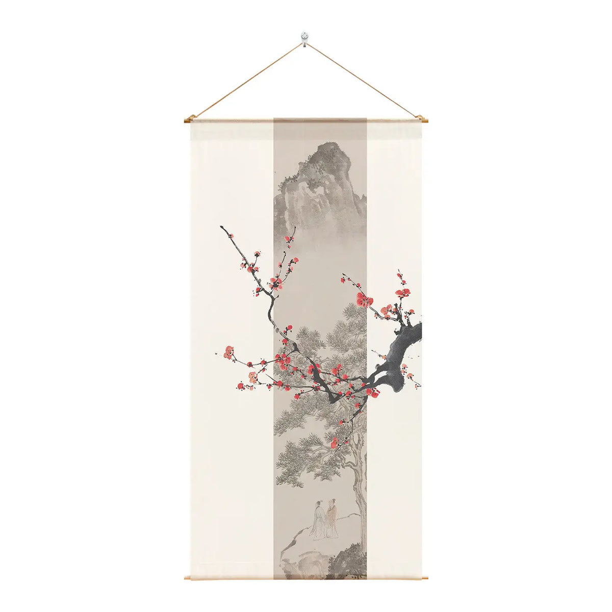 Japanese Zen Sheer Gauze Hanging Room Divider | Tea Room & Meditation Drape