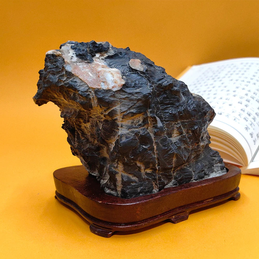 Suiseki Stone Sculpture Stone Collection Asian Natural Stone Mountain Rock Office Decoration Rough Stone Men gift