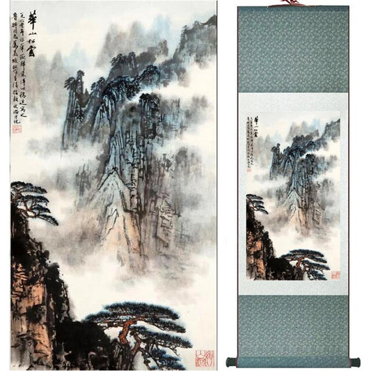 Huashan Lied Schriftrolle Kunst Malerei Wohnzimmer Dekoration Gemälde Seidenmalerei Chinesische Malerei Gedrucktes Gemälde 0828