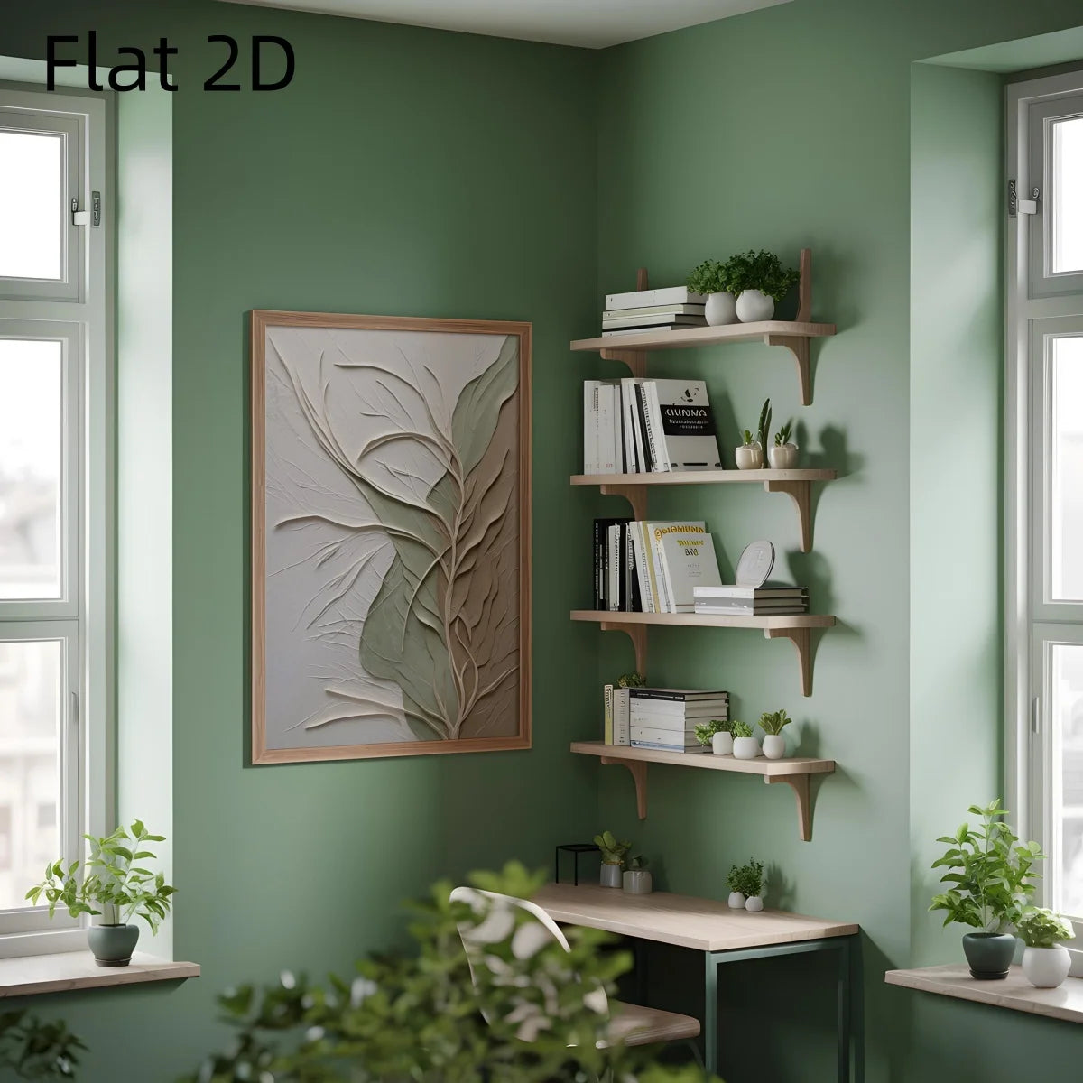 Japanese Sage Green Abstract Canvas Prints Poster Flat 2D Modern Botanical Wabi Sabi Zen Art Prints Wall Art Home Decor Poster