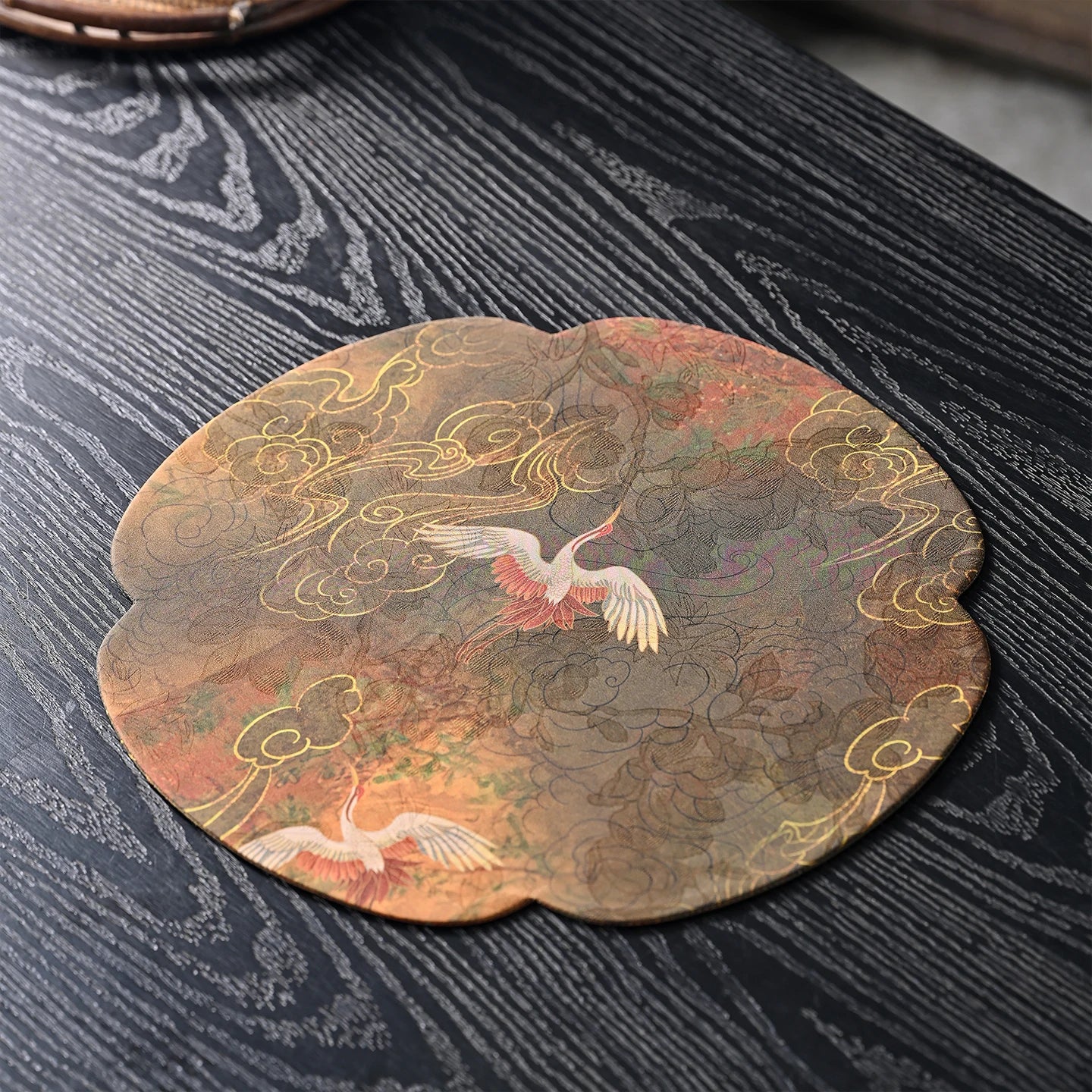 Handgemachte chinesische Zen-Wolken Seidentischmatte – Asiatische Heimdekoration