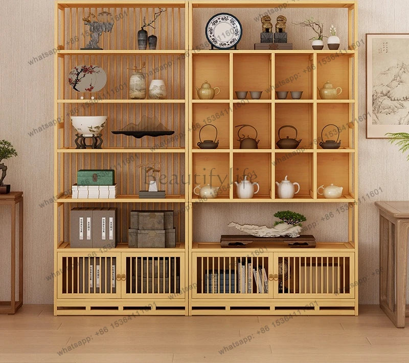Chinese Duobao Pavilion Bogu Cabinet | Illuminated Tea & Curio Display Shelf