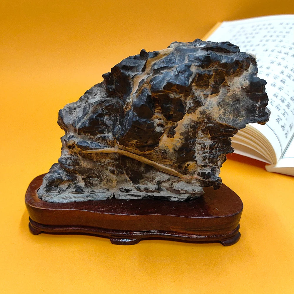 Suiseki Stone Sculpture Stone Collection Asian Natural Stone Mountain Rock Office Decoration Rough Stone Men gift