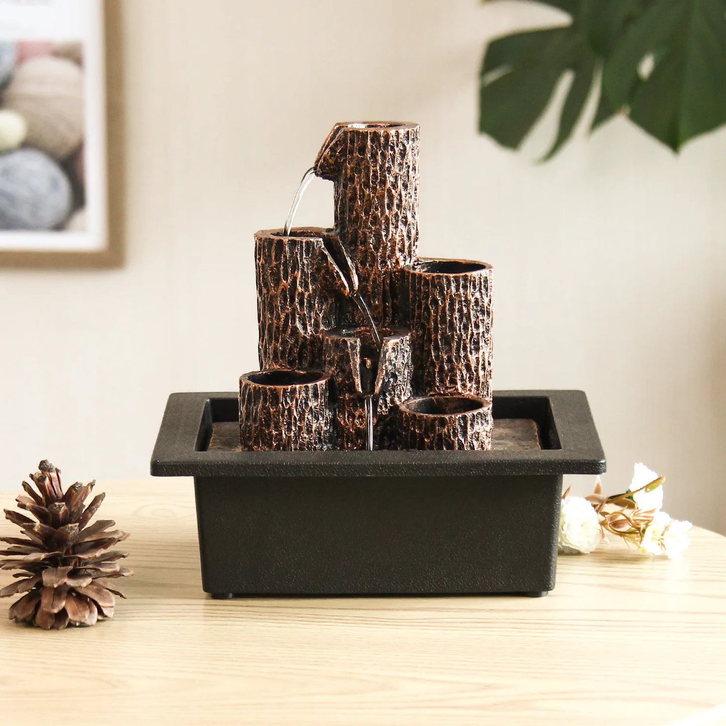 New Table Waterfall Fountain Feng Shui Water Fountain Indoor Ornaments Resin Handicrafts Office Home Decor Gifts Drop Shipping