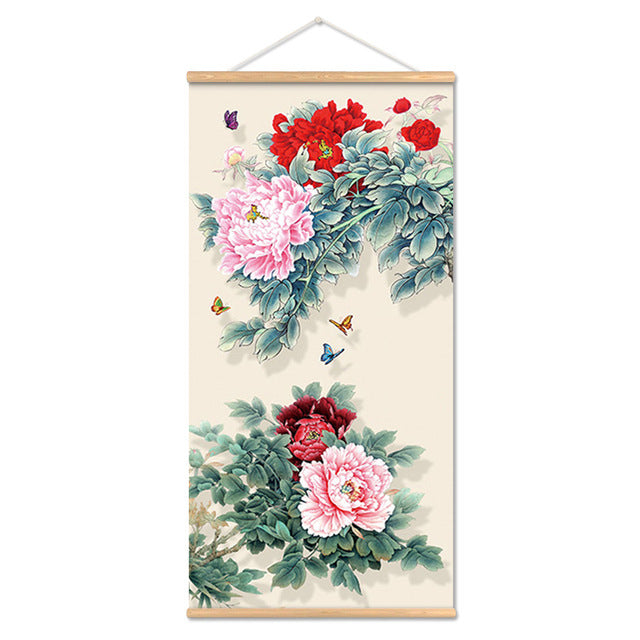 Flower Art Scroll Wall Mural