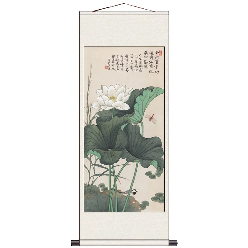 Peach Blossom Double Swallow Decorative Calligraphy and Painting Silk Gift Room Decor Aesthetic Wall Art Home Decor