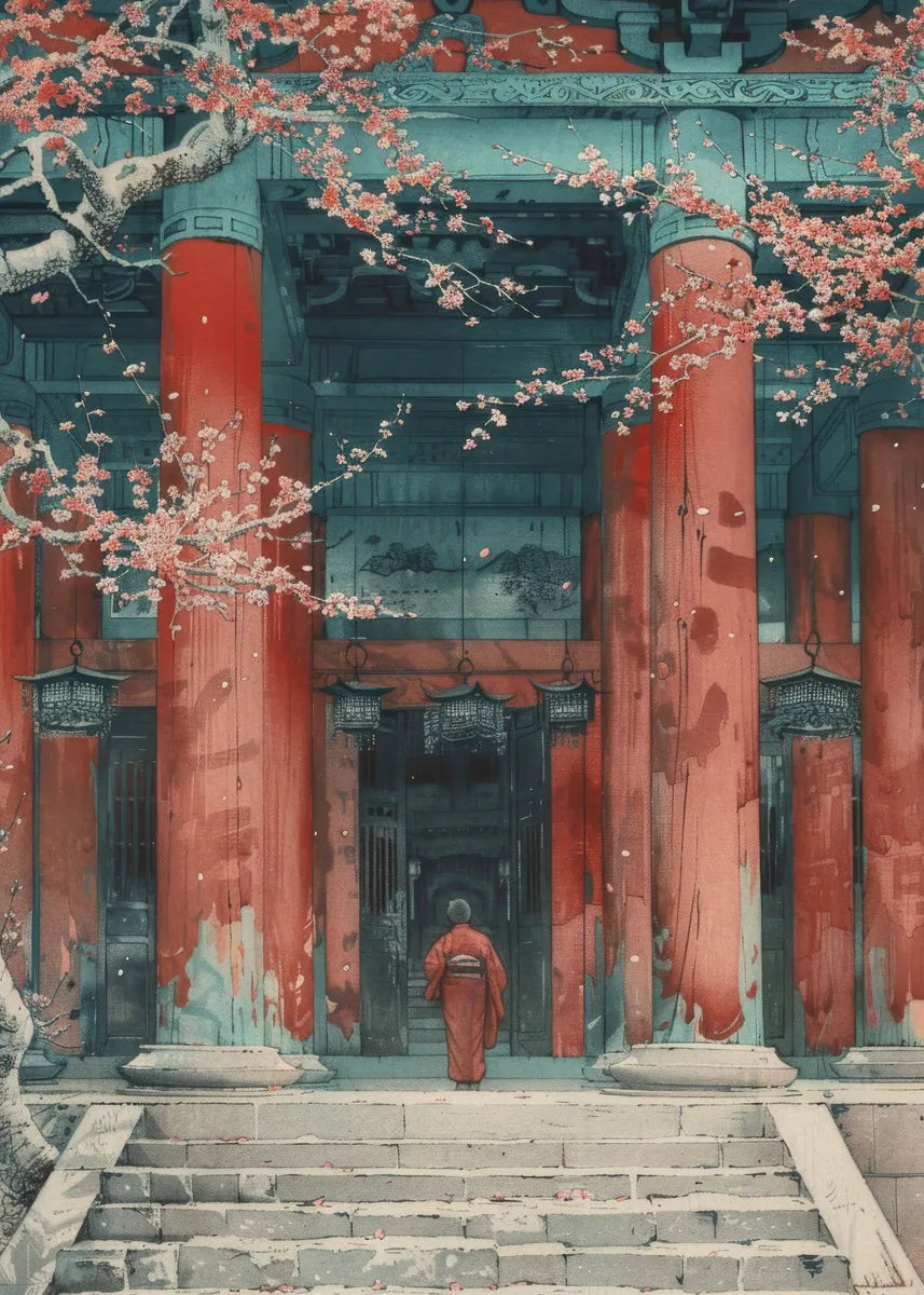 Japanese Landscape Samurai Geisha Bonsai Torii Gate Sakura Art Poster Canvas Painting Wall Prints Picture for Room Home Decor