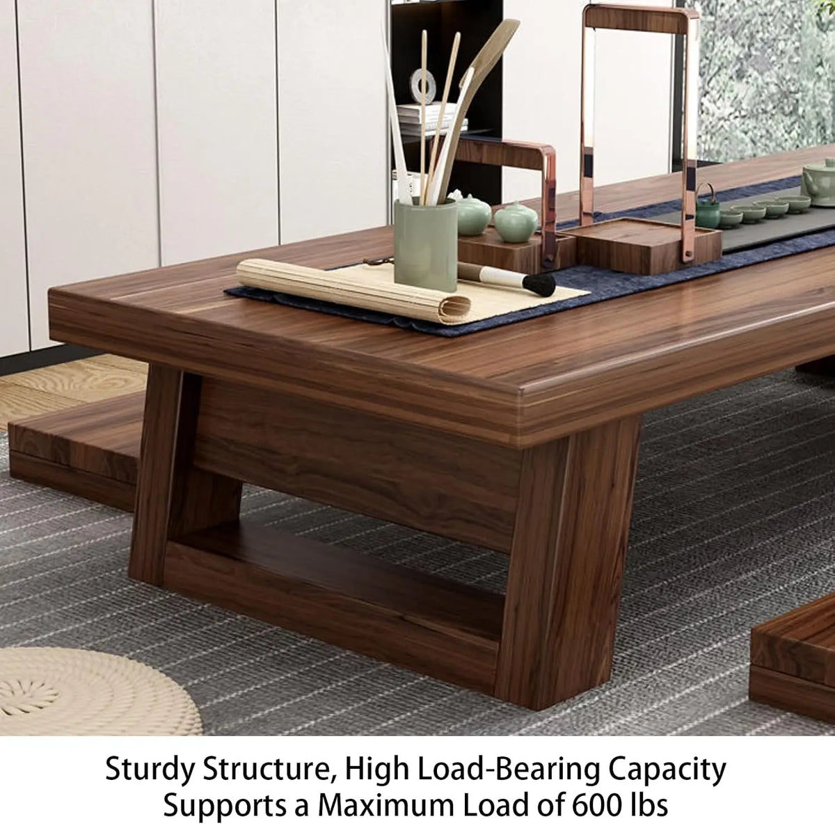 Solid Wood Japanese Chabudai Floor Table | Low Tatami Dining & Tea Table