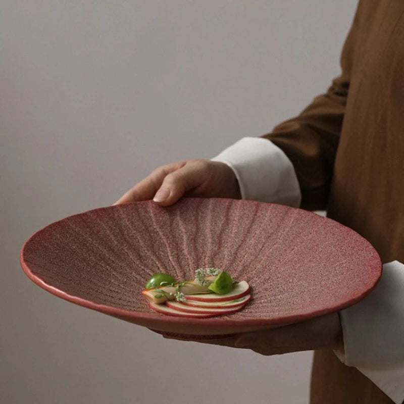 Wabi Sabi Stil Keramik Rund Kreativ Kalte Gerichte Nische High-End-Geschirr Hotel Restaurants Großhandel für den Heimgebrauch