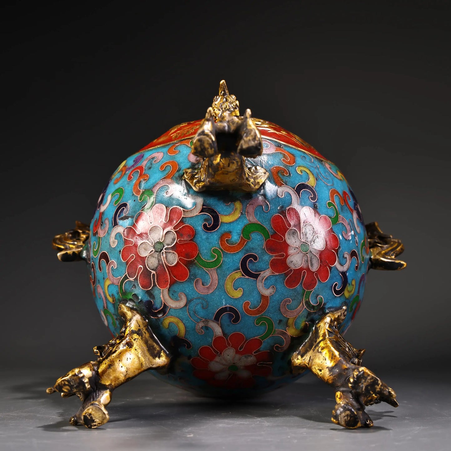 Chinese Dynasty Palace Cloisonne Gilded  Fengshui Wealth Bird Phoenix Incense Burner Censer