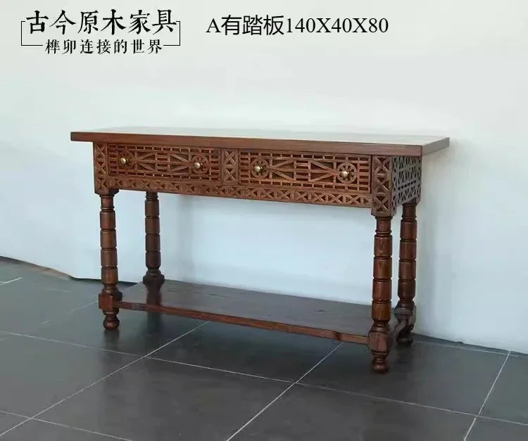 Q181 Southeast Asian Style Solid Wood Entryway Table Ancient and Modern Natural Wood Furniture Vintage Entryway Table