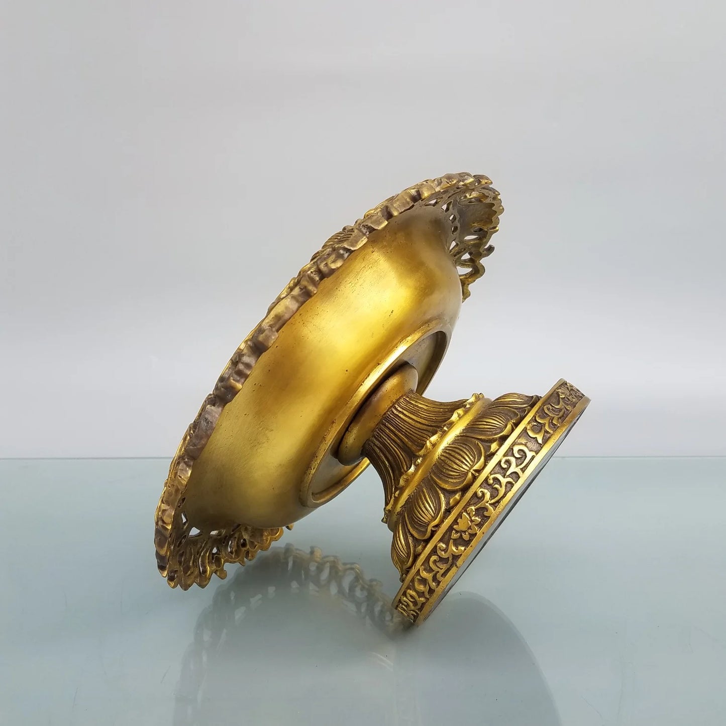 Tibetan Temple Bronze Lotus Fruit Plate – Cornucopia Treasure Bowl (10")