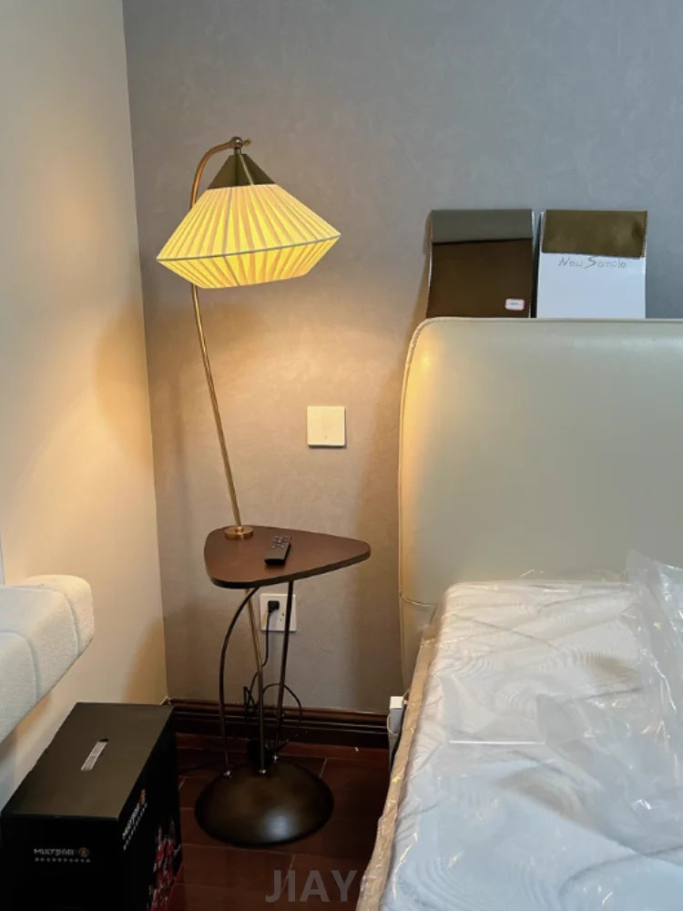 Japanese Retro Floor Lamp Living Room SofaSide Standing Lamp Bedside Lamp Medieval Creative Home Decoration Lamp LED Shelf Light