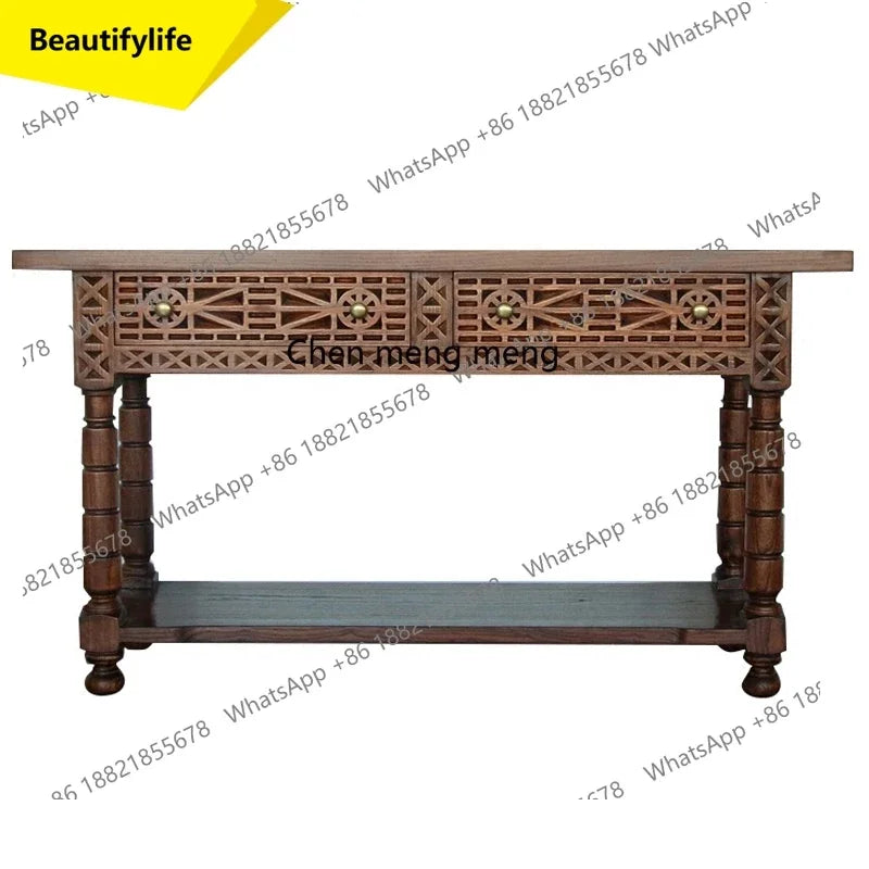 Q181 Southeast Asian Style Solid Wood Entryway Table Ancient and Modern Natural Wood Furniture Vintage Entryway Table