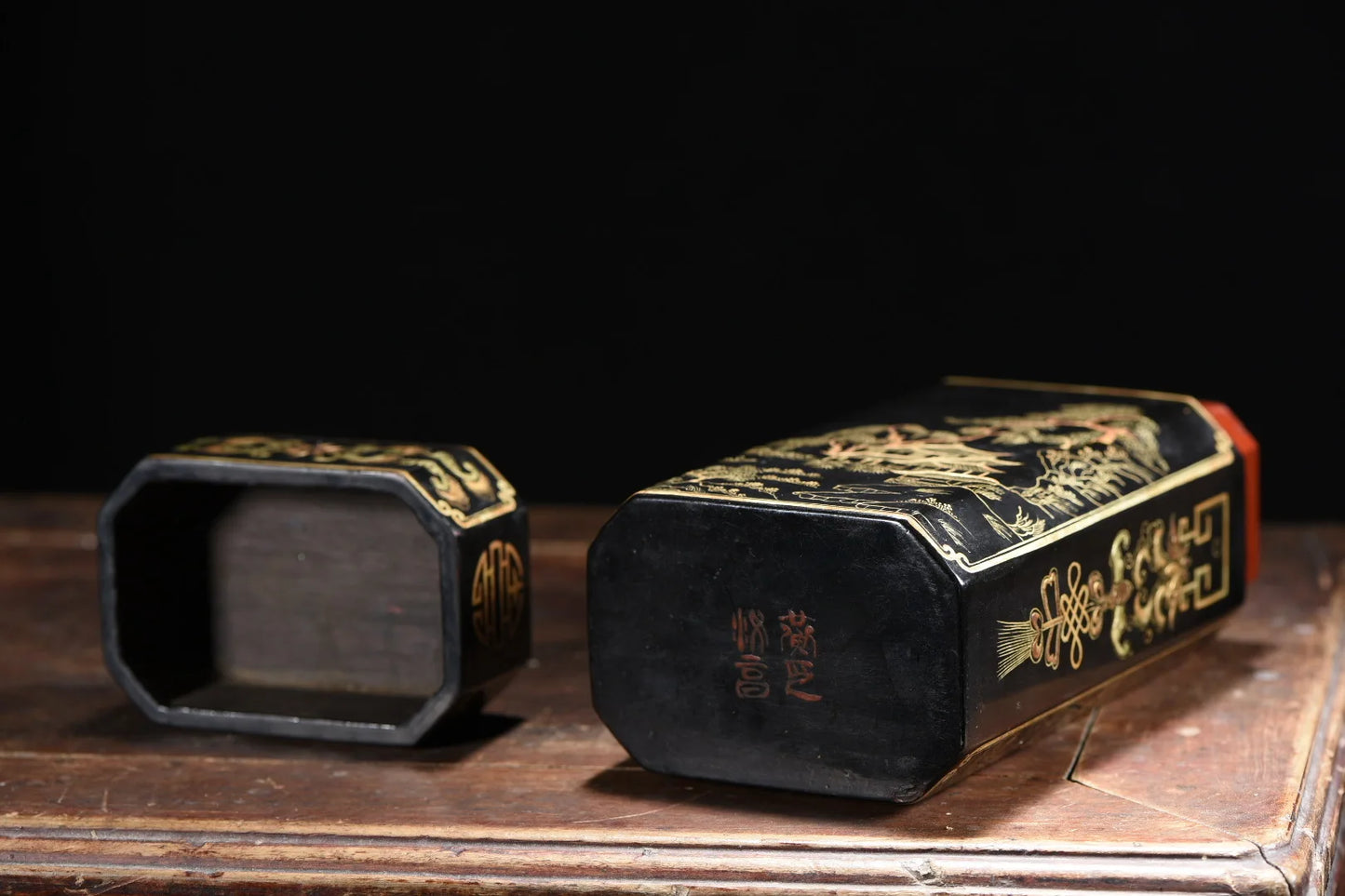 Nepalesische Lackwaren-Teedose – Asiatische Wohndekoration Reichtums-Ornament