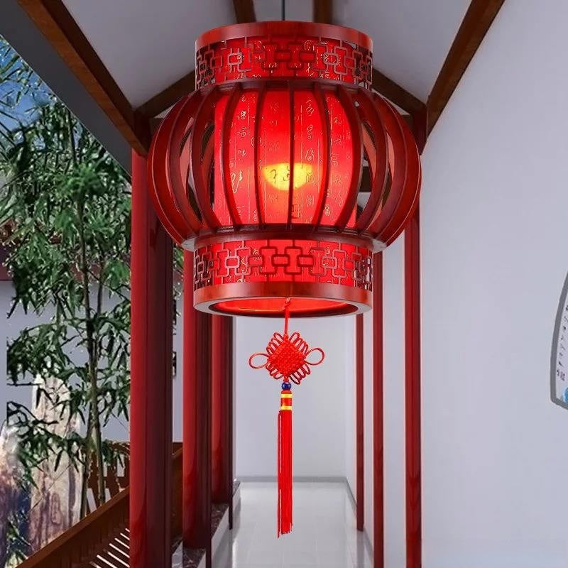 Chinese Antique Style Wooden and Fabric Lanterns