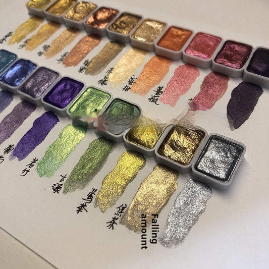 Traditional Chinese Watercolor Mineral Pearlescent Paint