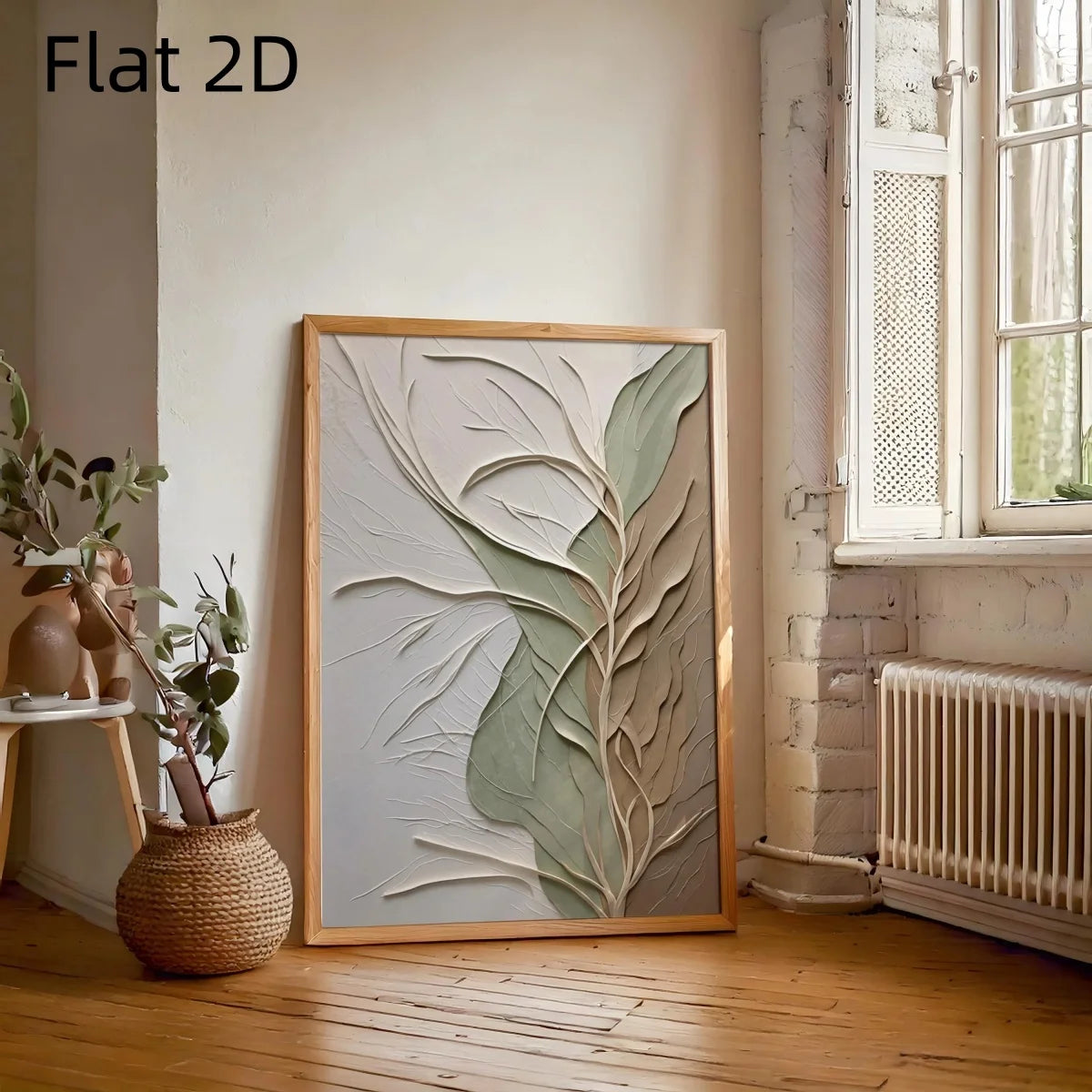 Japanese Sage Green Abstract Canvas Prints Poster Flat 2D Modern Botanical Wabi Sabi Zen Art Prints Wall Art Home Decor Poster