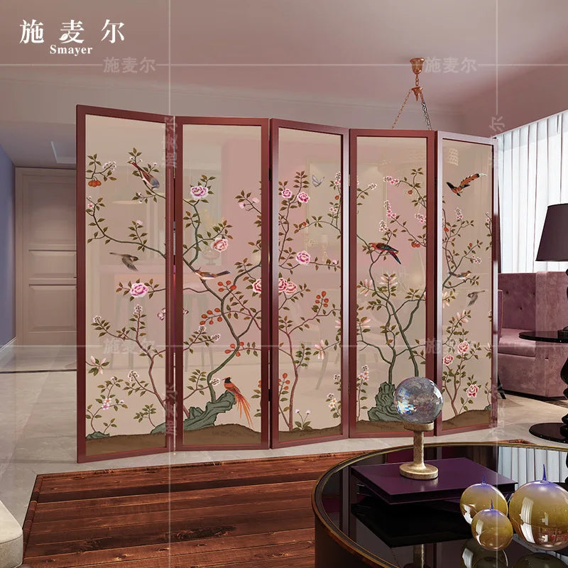 Solid Wood Chinese Folding Screen Partition – Traditional Room Divider
