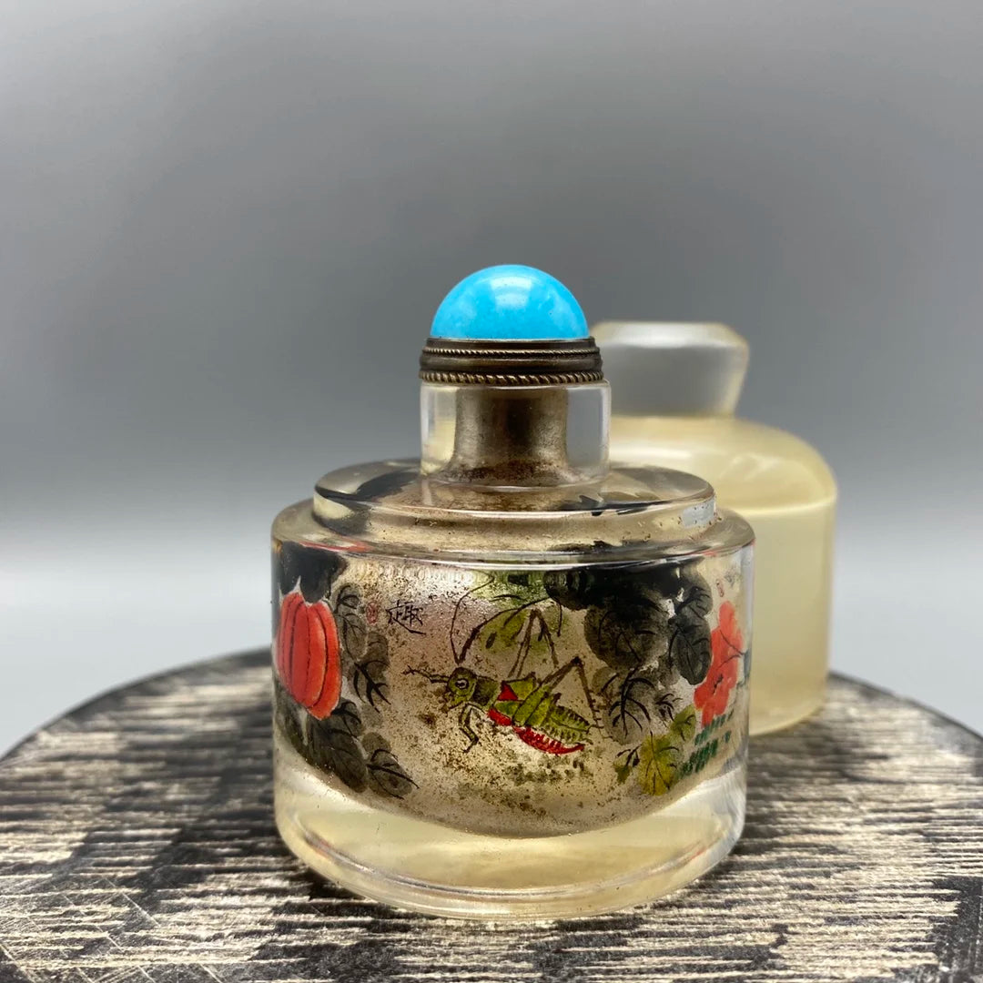 Antique Chinese Old Beijing Snuff Bottle with Landscape Scenery and Inside Painting