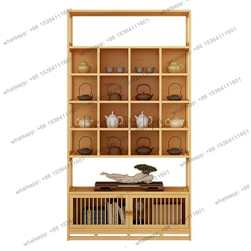 Chinese Duobao Pavilion Bogu Cabinet | Illuminated Tea & Curio Display Shelf