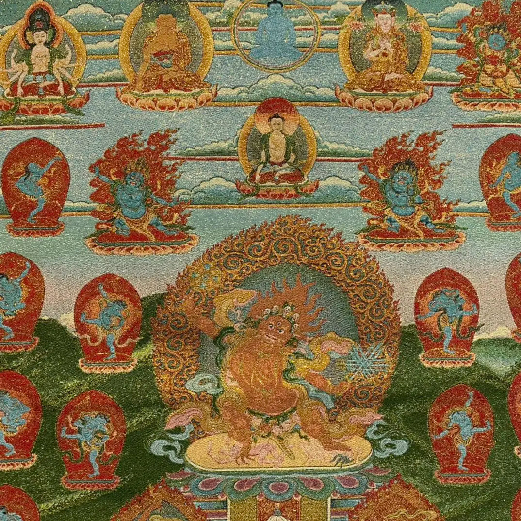 35" Vajrapani Bodhisattva Tibetan Brocade Thangka