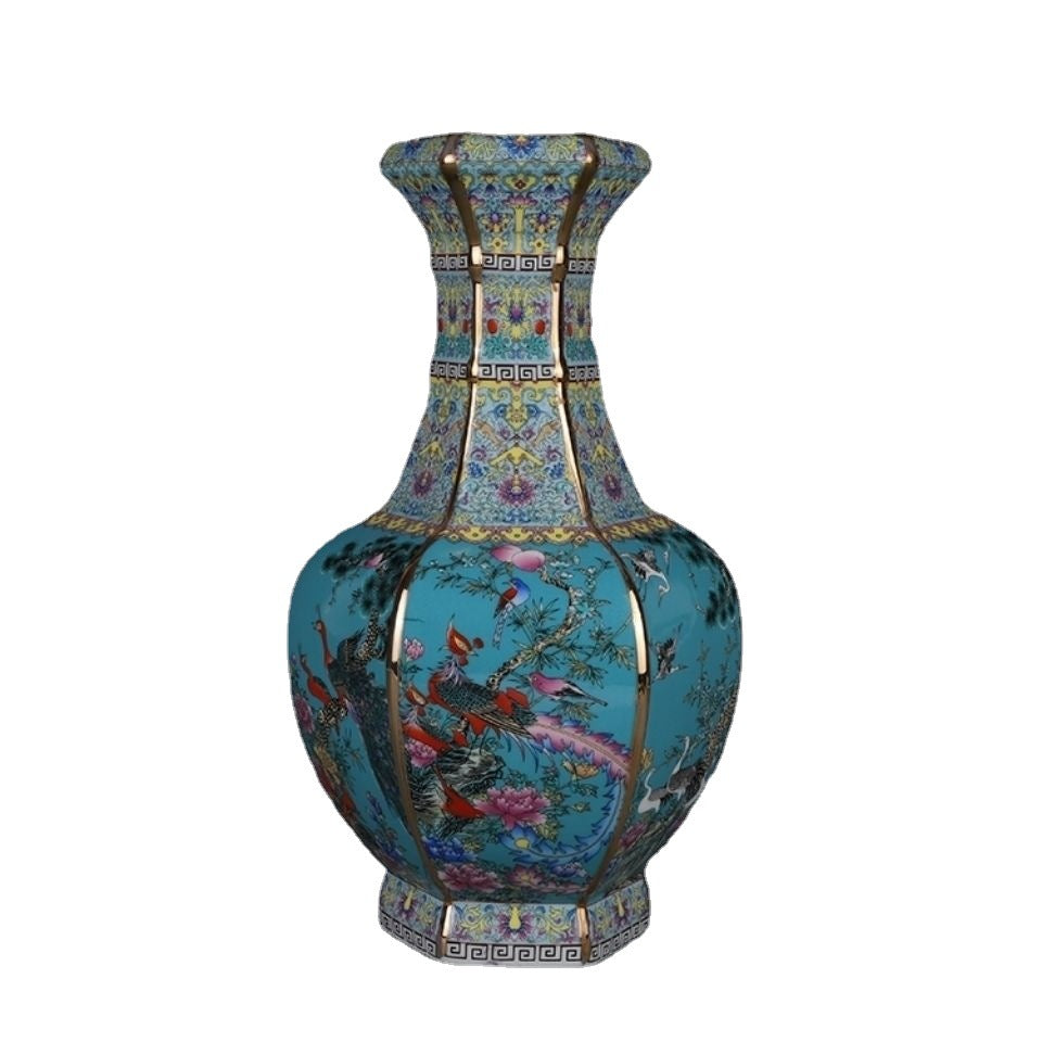 Ceramic and Porcelain Chinese Vase with Traditional Design