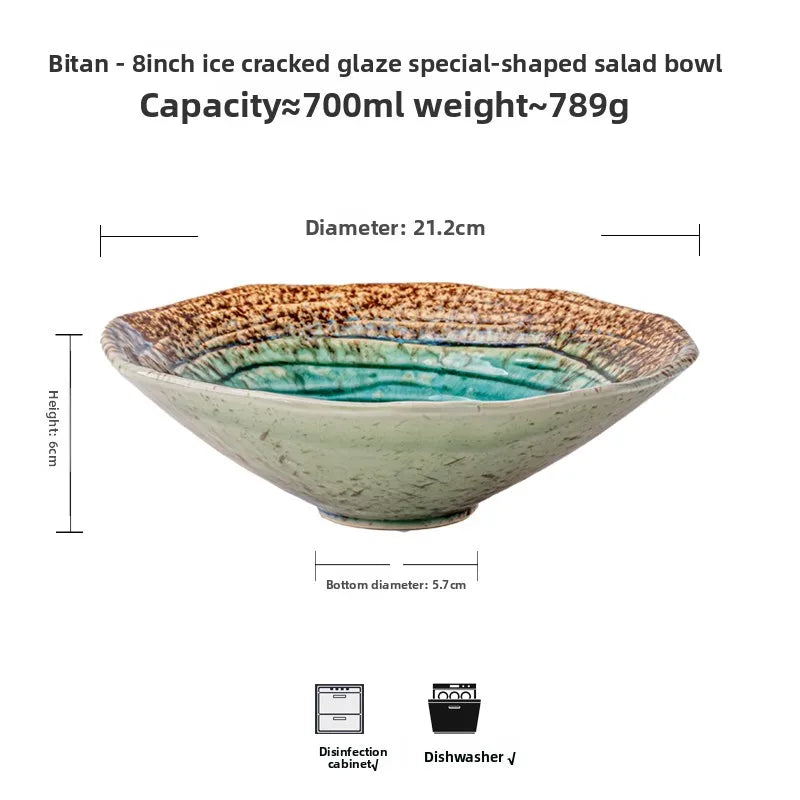 8-Inch Retro Ceramic Ramen & Noodle Bowl – Chinese & Japanese Tableware