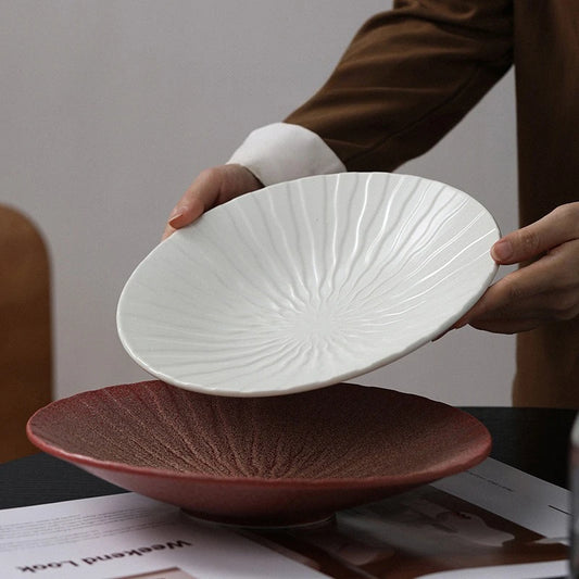 Wabi Sabi Style Ceramic Circular Creative Cold Dishes Niche Highend Dishes Hotel Restaurants Wholesale for Home Use