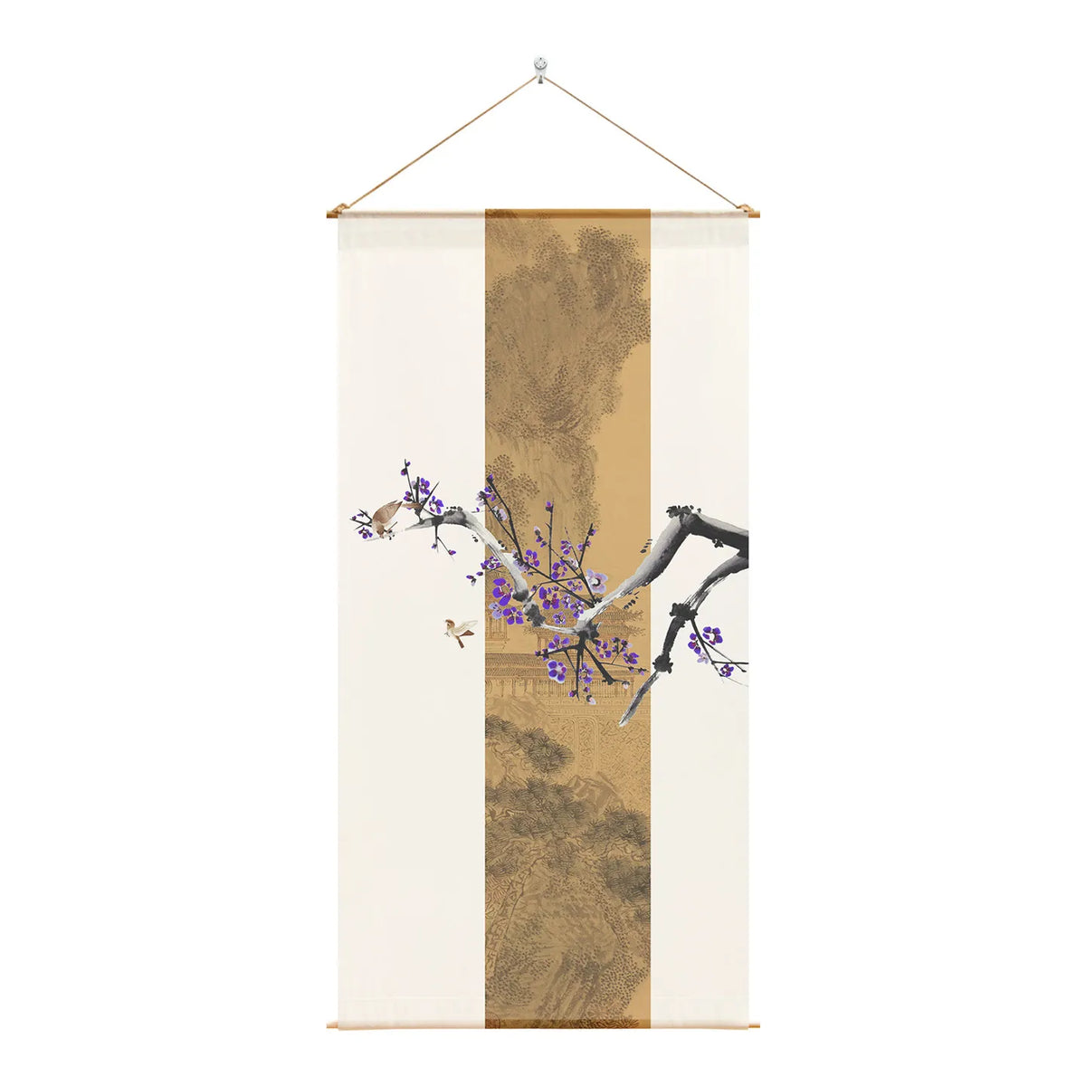 Japanese Zen Sheer Gauze Hanging Room Divider | Tea Room & Meditation Drape