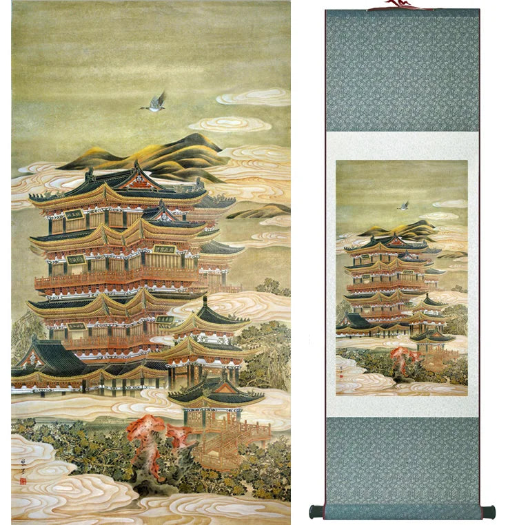 Chinese scroll painting landscape art painting home decoration painting Ink wash painting