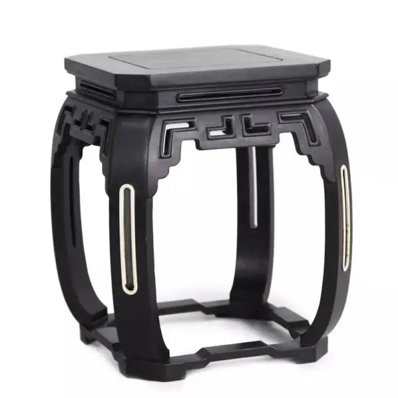 Black Sandalwood Square Carved Bonsai Base & Display Stand