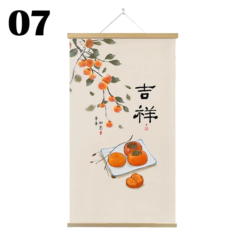 Japanese Ukiyoe Canvas Posters And Prints Home Decoration Painting Wall Art Picture With Solid Wood Hanging Scroll
