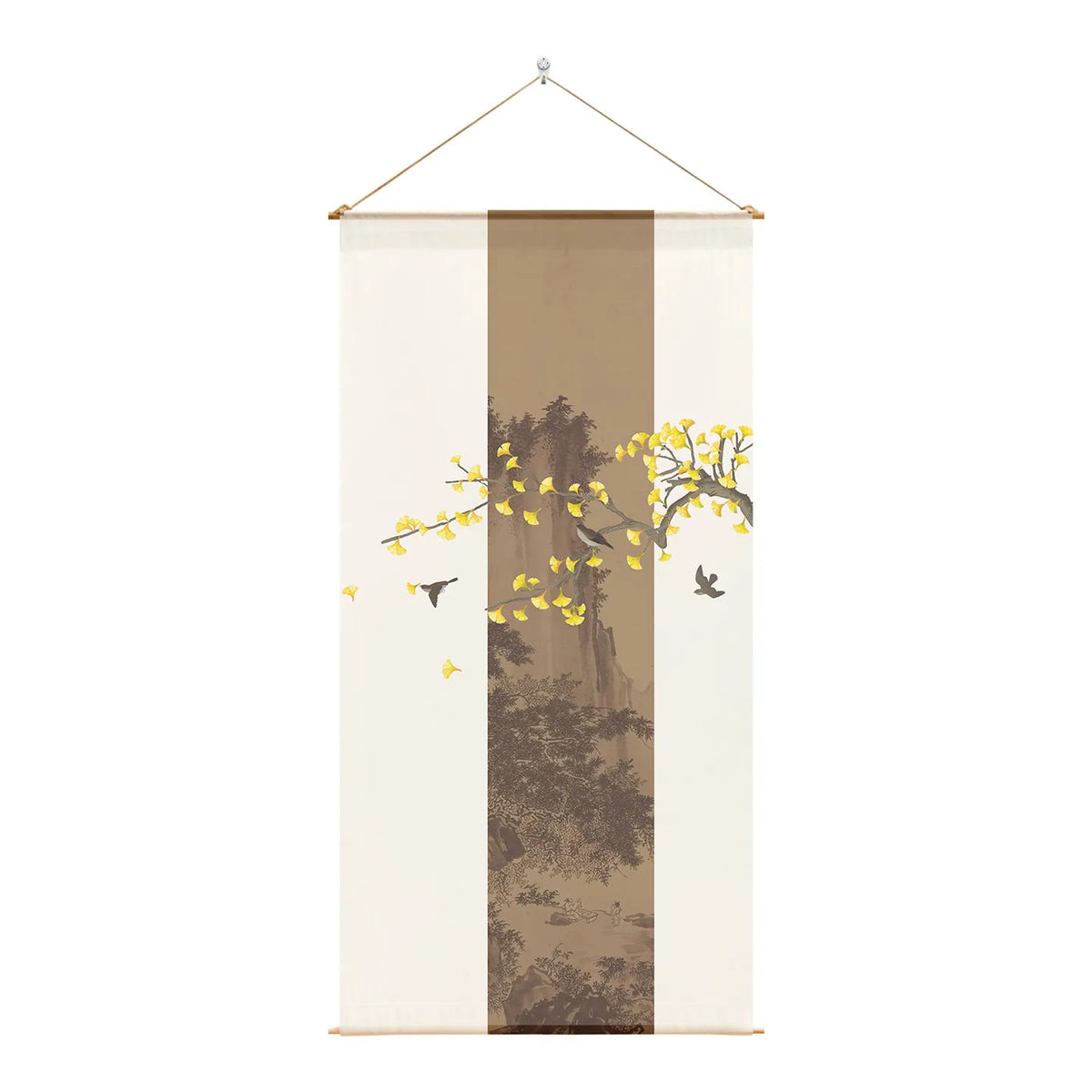 Japanese Zen Sheer Gauze Hanging Room Divider | Tea Room & Meditation Drape