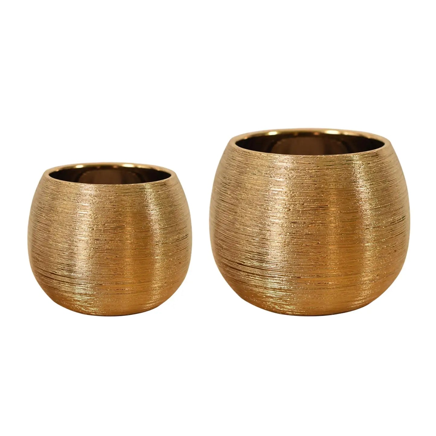 Ceramic Bowl Flowerpot & Houseplant Planter – Tabletop & Office Desk Container