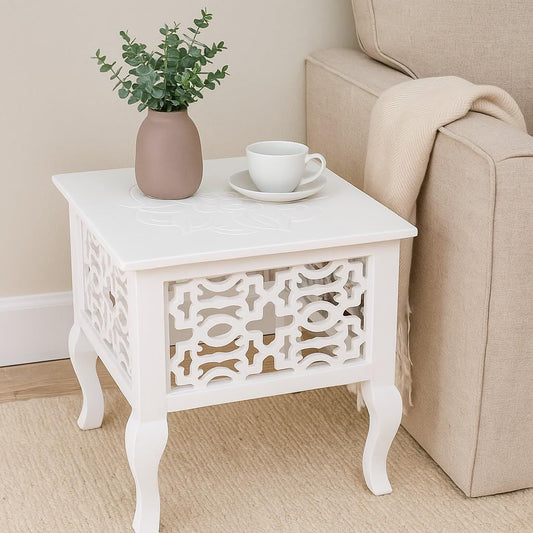 Square Top Side End Accent Table – Multicolor