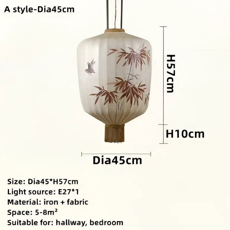 Handmade cream & peach bamboo lantern pendant light