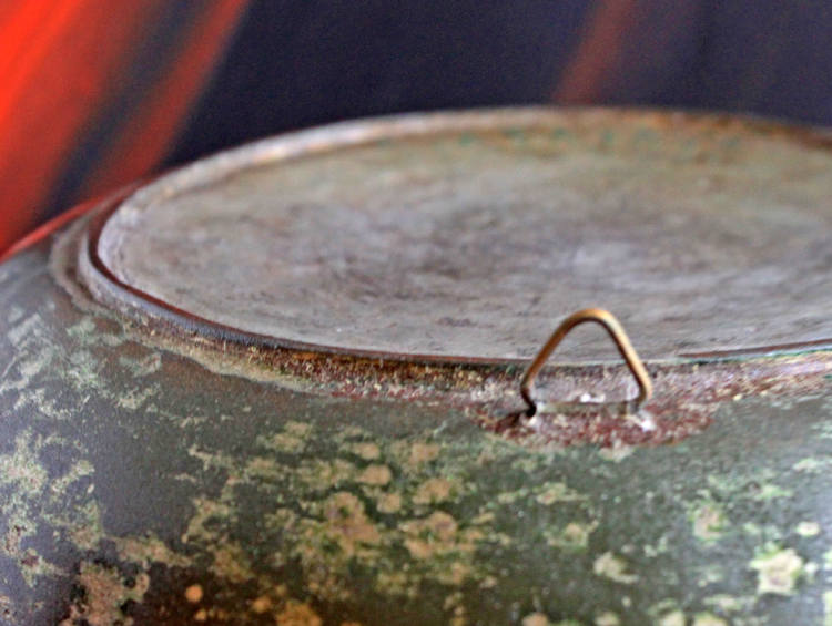Vintage Indian Hammered Copper Bowl – Large Hand-Pounded Tinned Rustic Pan