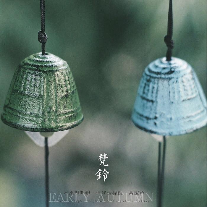 Campana de viento japonesa de hierro retro, campana colgante, campana de viento colgante para exteriores, adecuada para decoración de coches y hogares, campanas de viento para jardín, colgante de la buena suerte.
