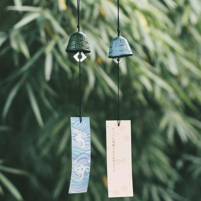 Campana de viento japonesa de hierro retro, campana colgante, campana de viento colgante para exteriores, adecuada para decoración de coches y hogares, campanas de viento para jardín, colgante de la buena suerte.