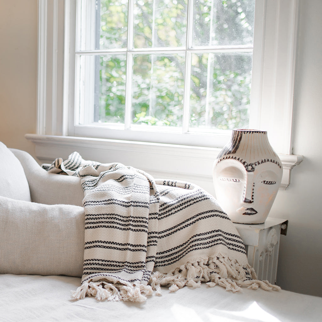 High-Quality Woven Stripe Turkish Throw