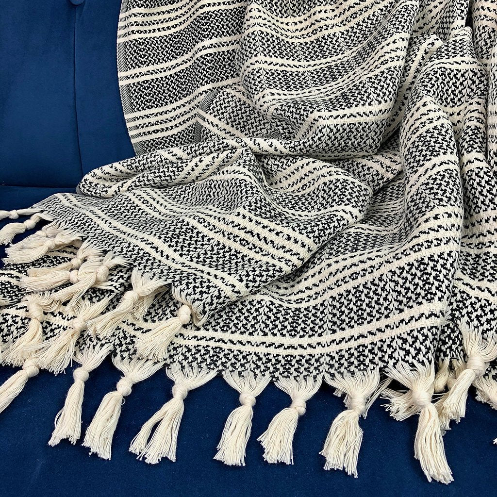 High-Quality Woven Stripe Turkish Throw