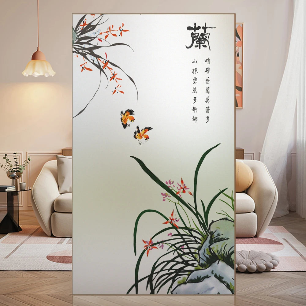 Not Transparent Privacy Window Film UV Blocking Heat Control Glass Sticker Static Cling Frosted Antique Glass Window Decoration