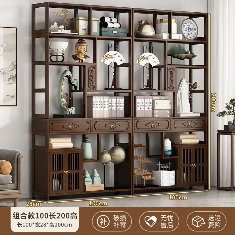 YFY New Chinese Bogu Rack Tea Room High-end Decoration Tea Display Cabinet Office Shelf Living Room Partition Ornament